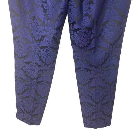 Ted Baker Capri Pants Womens Size 4 (8-10) Purple Black Floral - Picture 7 of 11